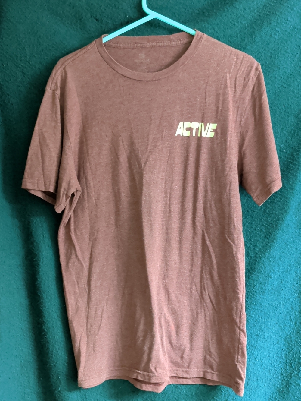 Active USA Men's Crewneck Tee in Maroon with Logo